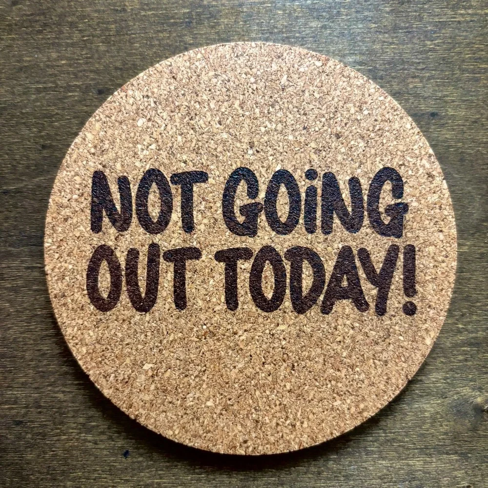 Funny Laser Engraved Cork Coaster #4